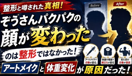 ぞうさんパクパクの顔が変わったのは整形ではなくアートメイクと体重変化が原因だった！